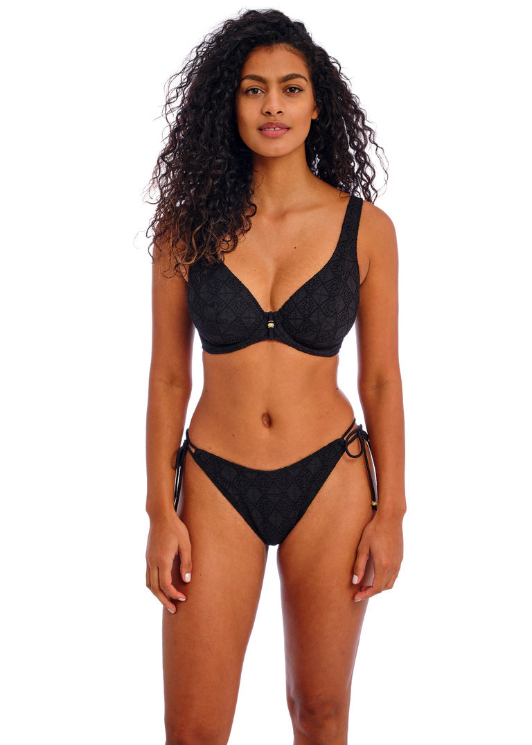 Nomad Nights Black High Apex Bikini Top