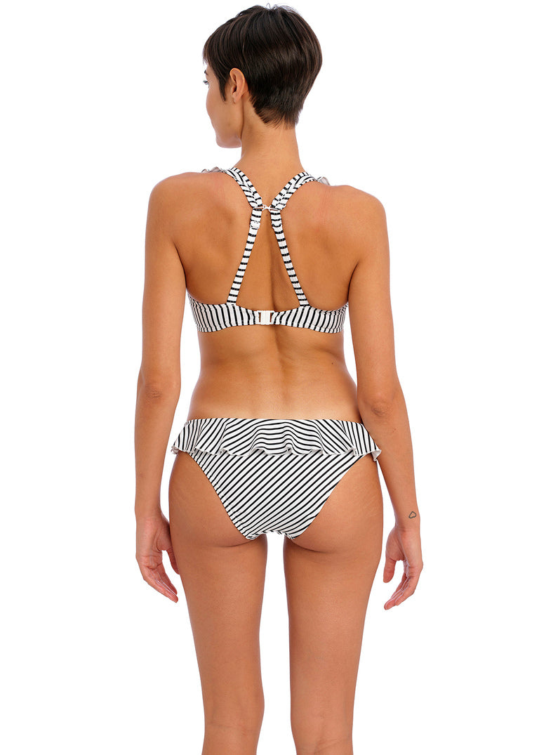 Jewel Cove Top Scollo a V Stripe Black and White