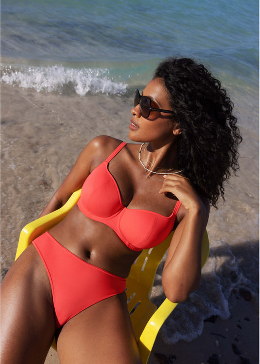 Jewel Cove Plain Sunset Sweetheart Bikini Top