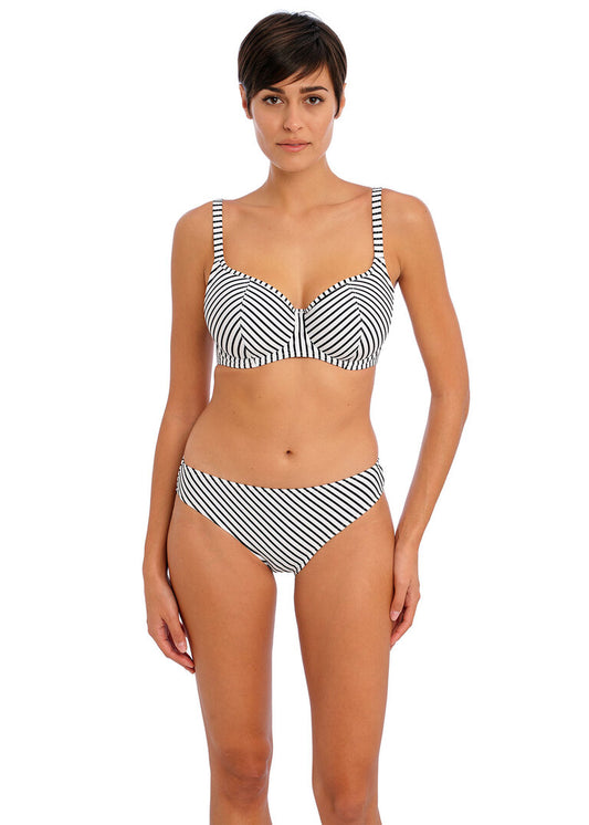 Jewel Cove Stripe Black Sweetheart Bikini Top