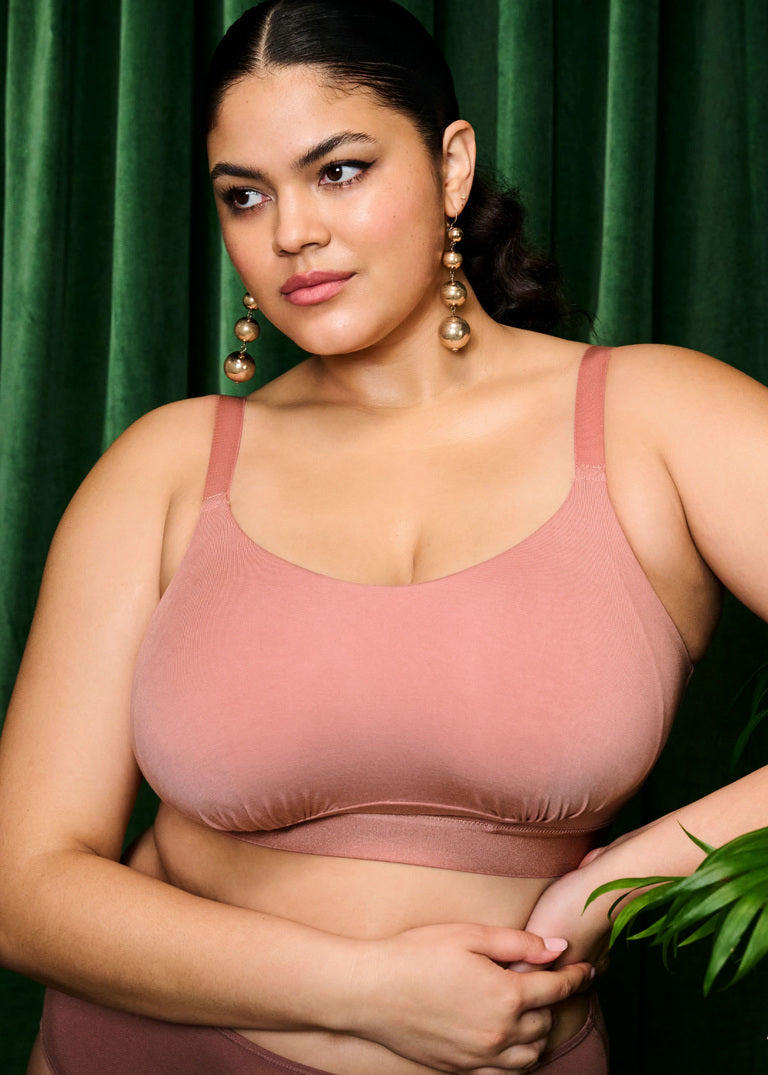 Downtime Bralette Senza Ferretto In Cotone Modal Traspirante Ideale Per Seni Abbondanti Ash Rose
