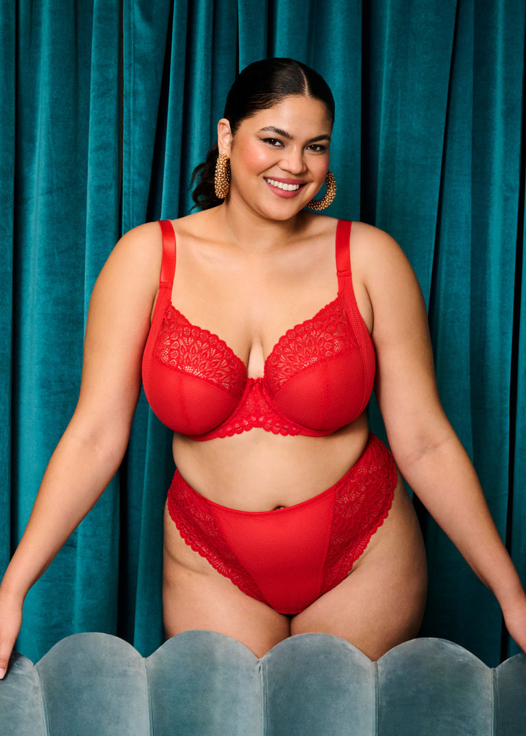Tiernie Reggiseno Con Ferretto E Coppe Soft Effetto Plunge Rosso