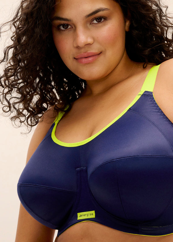 Reggiseno Sportivo Energise con Ferretto ad Alto Sostegno Blu Navy