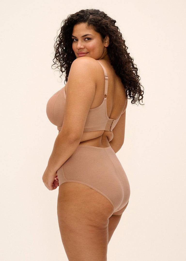 Reggiseno Matilda Plunge Bra Ideale per Coppe Abbondanti con J-hook Cafe Au Lait