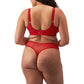 Elomi Matilda Reggiseno Plunge Bra Ideale Per Coppe Abbondanti con J-hook Rosso