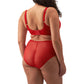 Elomi Matilda Slip a Vita Alta Leggermente Contenitivo Anche Taglie Curvy Rosso