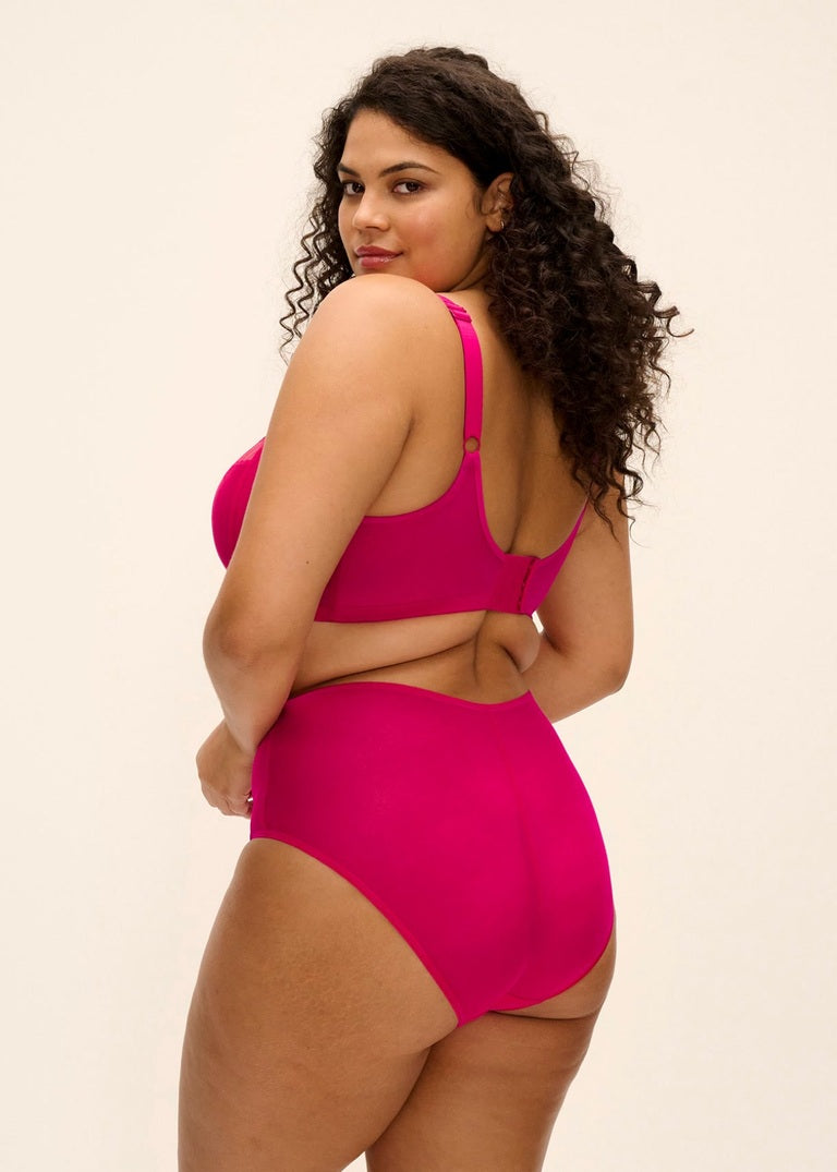 Elomi Matilda Slip a Vita Alta Leggermente Contenitivo Anche Taglie Curvy Hot Pink