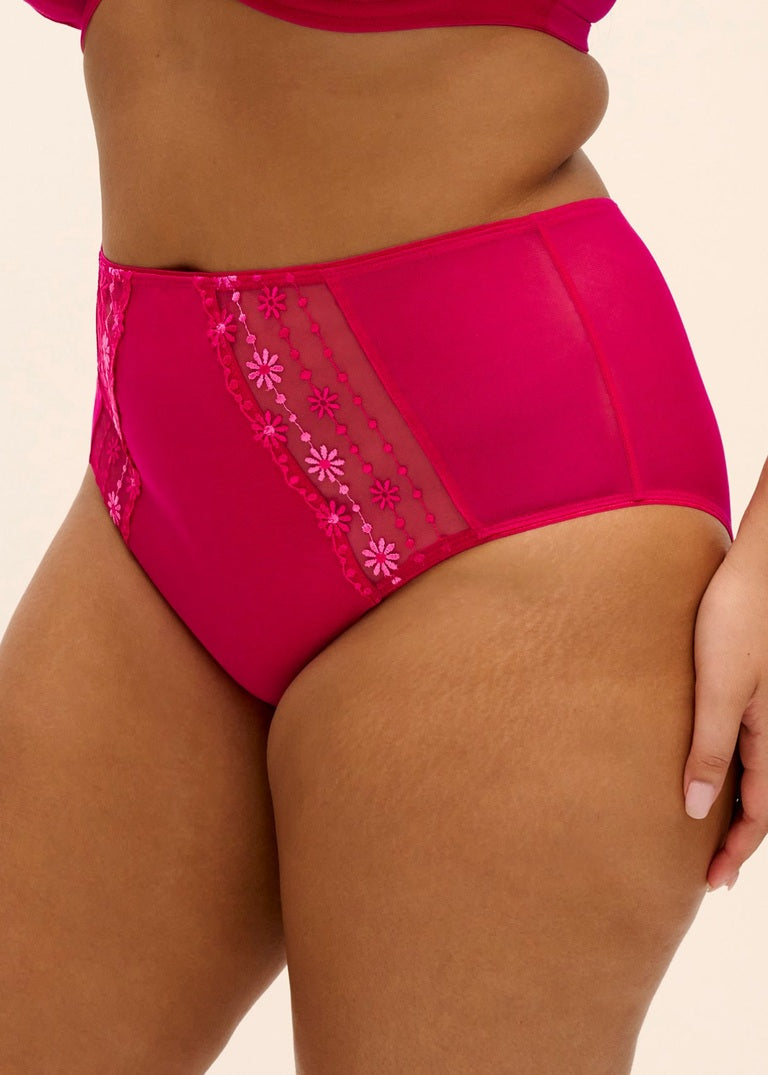 Elomi Matilda Slip a Vita Alta Leggermente Contenitivo Anche Taglie Curvy Hot Pink
