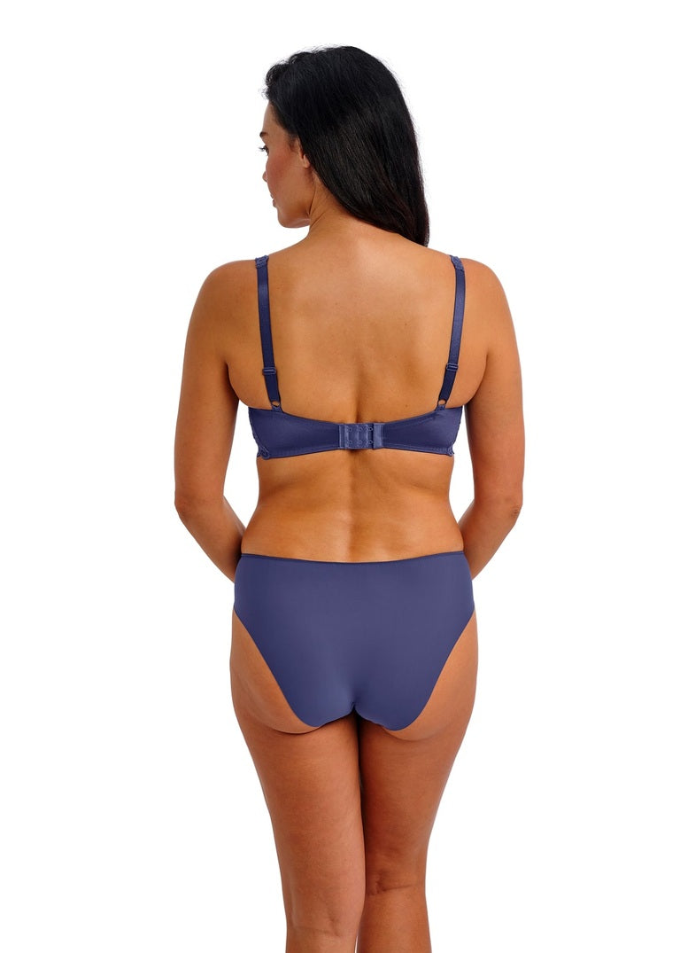 Eglantine Slip A Vita Bassa Con Inserti In Pizzo E Retro In Taglio Laser Dark Azure