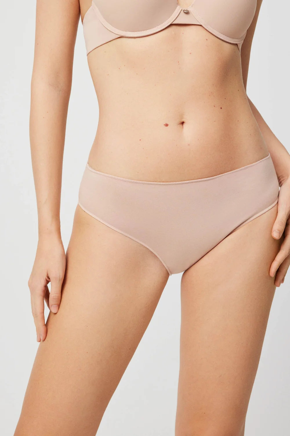 Slip Midi Cotone Organico 19641 Nero/Nude/Bianco