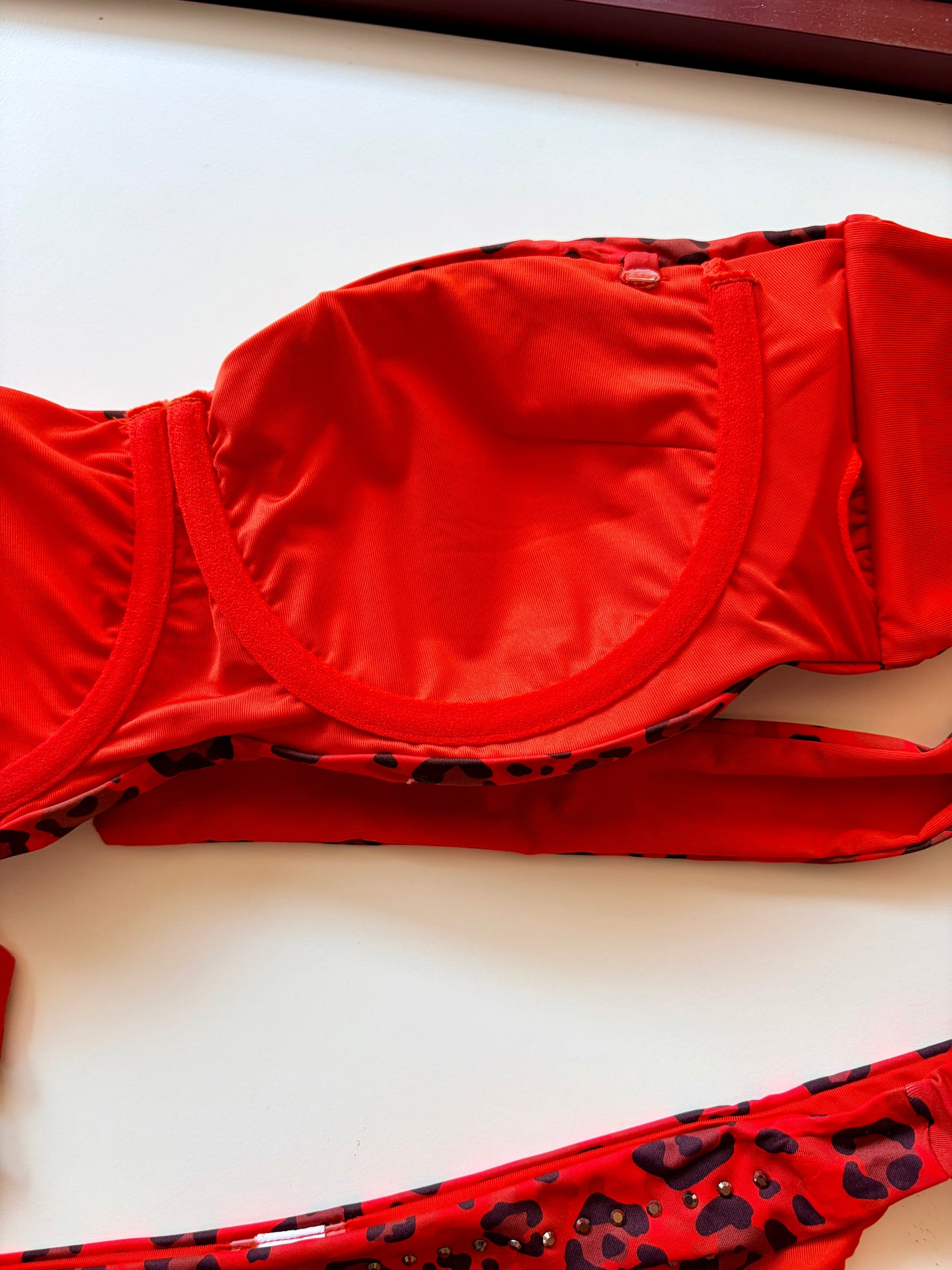 Fascia Costume Leopardata Con Brillantini Vacanze Italiane Rosso ULTIME TAGLIE PRONTA CONSEGNA