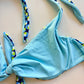 Bralette Costume Con Ferretto Double Face Pois/ Azzurro