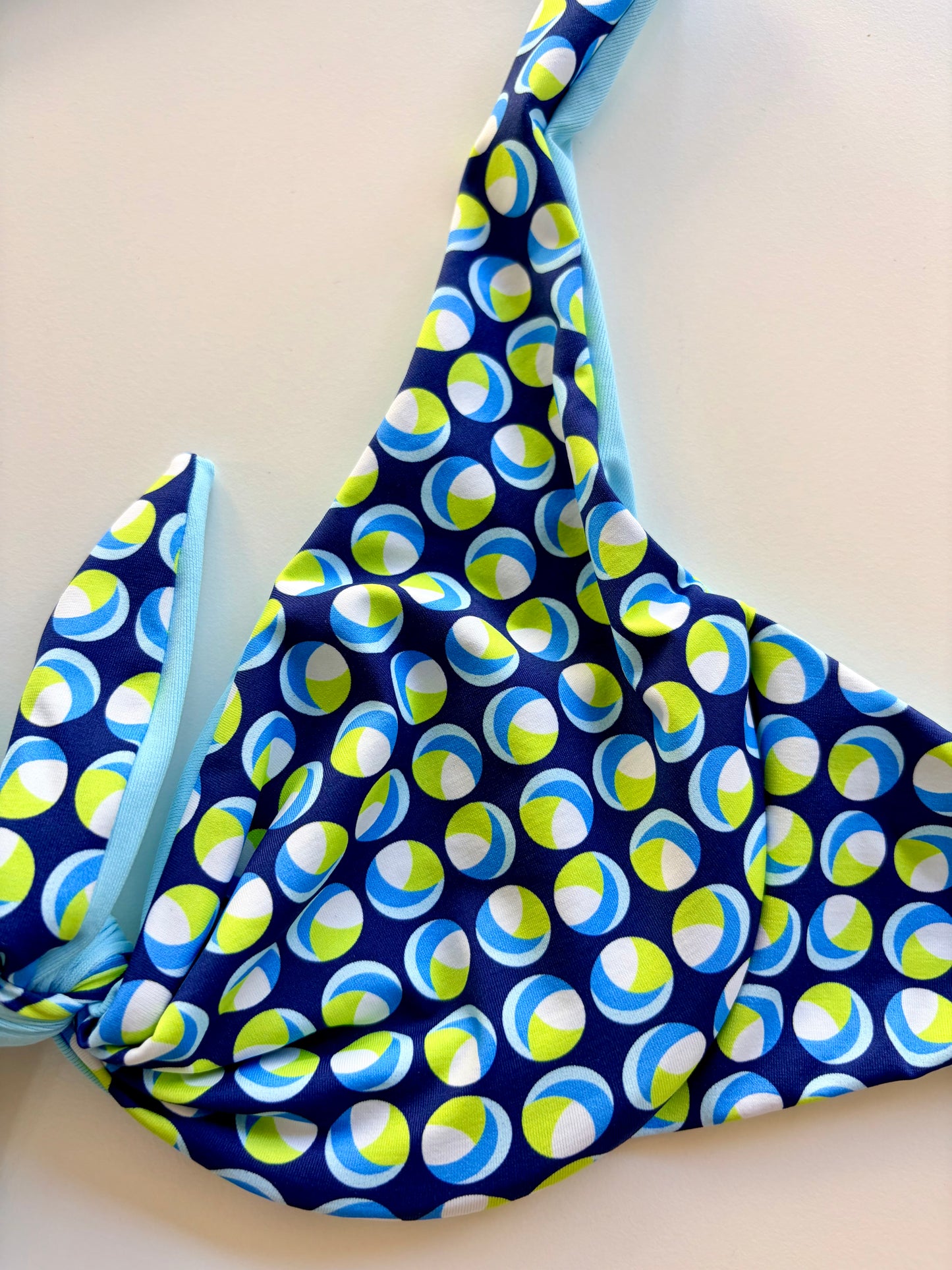 Bralette Costume Con Ferretto Double Face Pois/ Azzurro