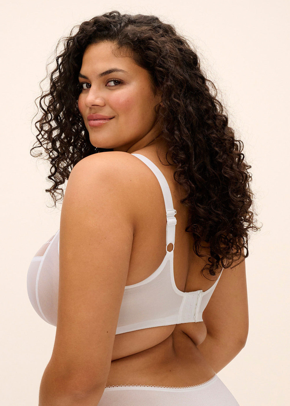 Reggiseno Matilda Plunge Bra Ideale Per Coppe Abbondanti con J-hook Bianco