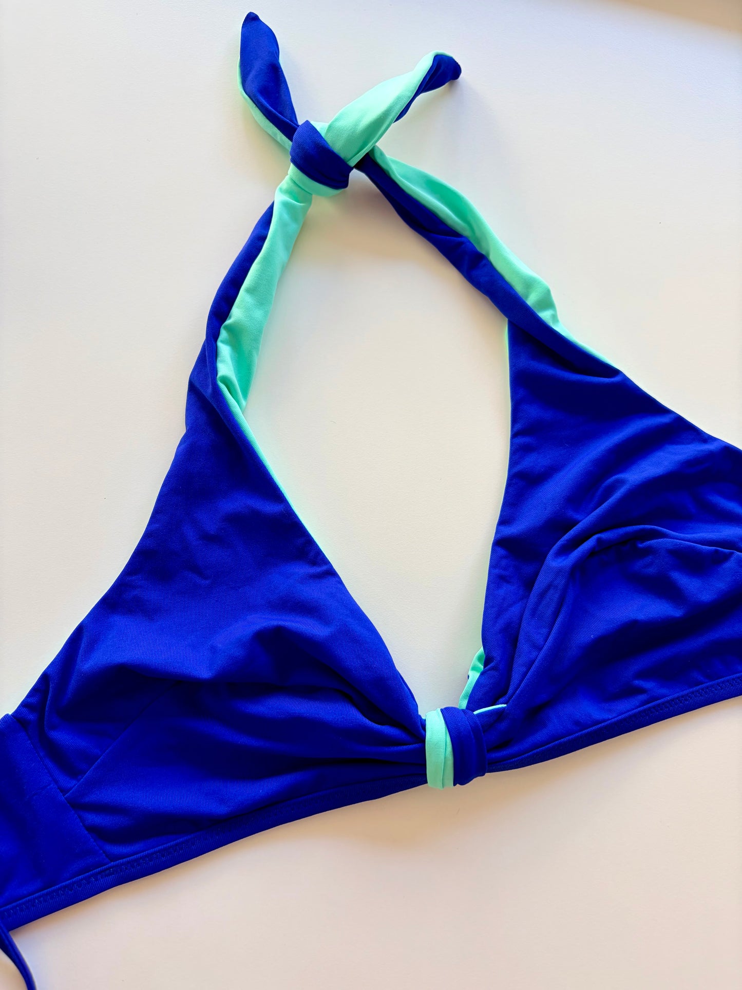 Triangolo Senza Ferretto Costume Double Face Blu/Menta