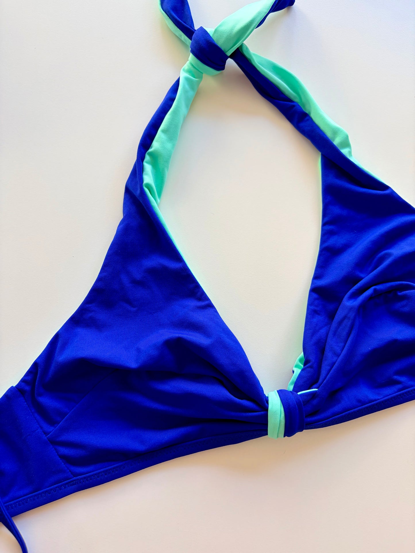 Triangolo Senza Ferretto Costume Double Face Blu/Menta