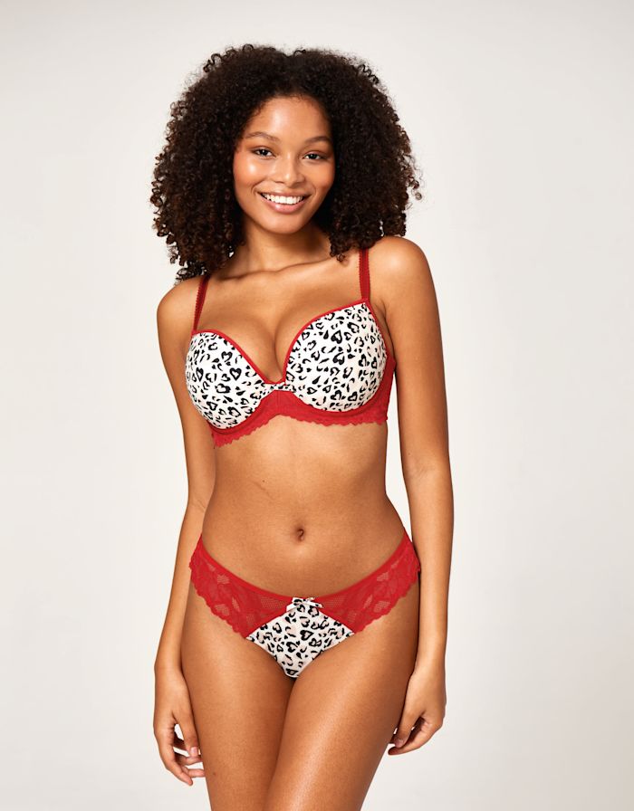 Cherish Me Reggiseno Con Ferretto E Coppe Preformate Effetto Push Up Leopard ULTIME TAGLIE PRONTA CONSEGNA