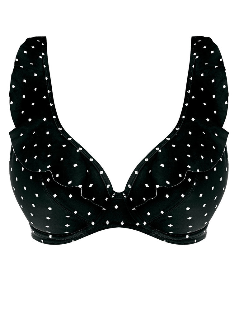 Jewel Cove Top Scollo a V Black