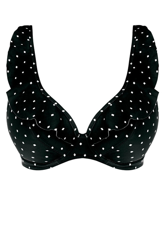 Jewel Cove Top Scollo a V Black