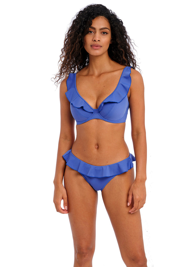 Jewel Cove Top Scollo a V Plain Azure