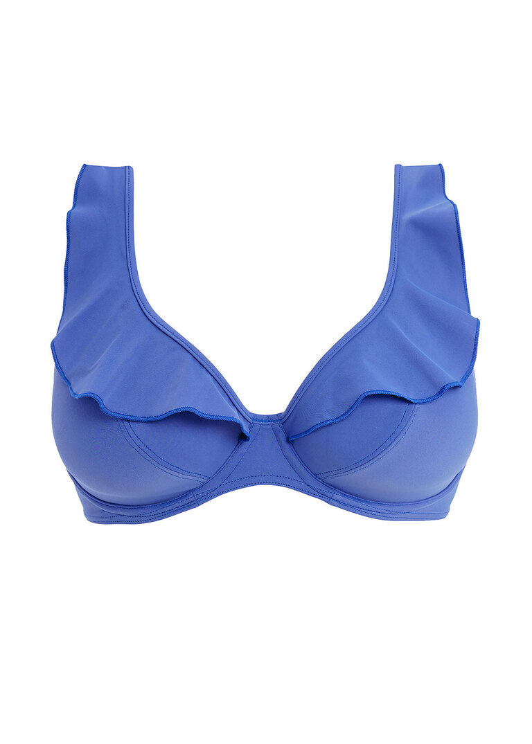 Jewel Cove Top Scollo a V Plain Azure