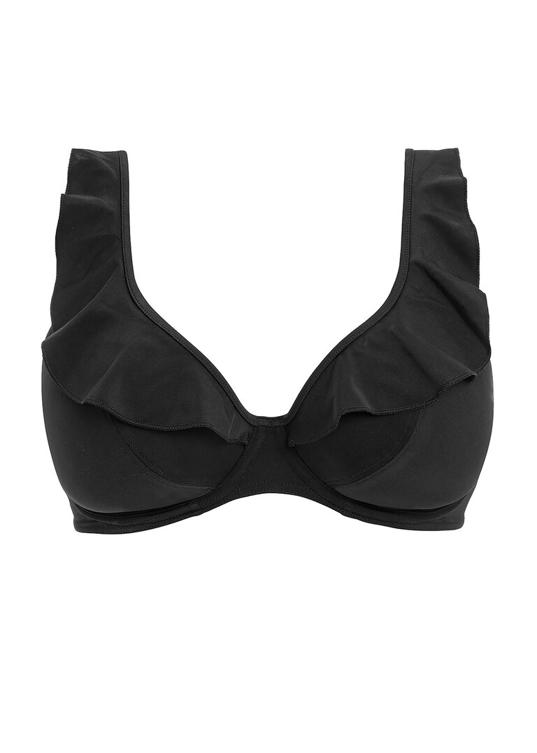 Jewel Cove Top Scollo a V Plain Black