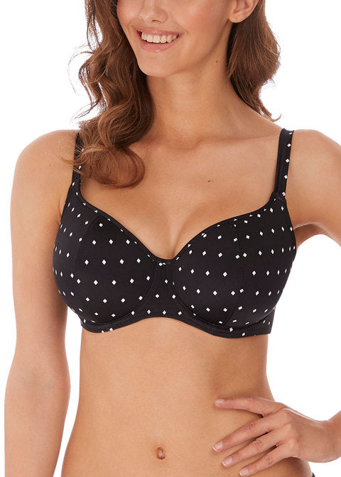 Jewel Cove Plain Azure Sweetheart Bikini Top