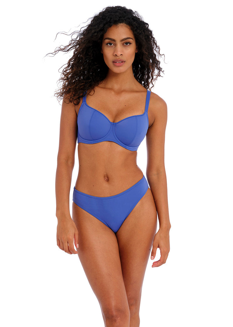 Jewel Cove Plain Azure Sweetheart Bikini Top