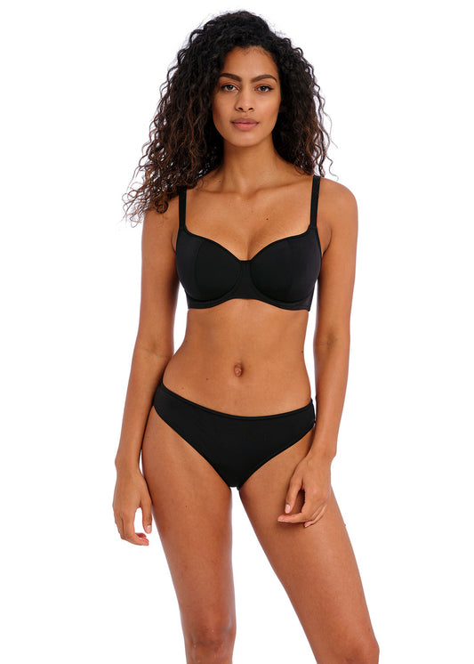 Jewel Cove Plain Black Sweetheart Bikini Top