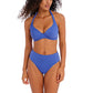 Jewel Cove Plain Azure Halter Bikini Top Costume a Triangolo All’Americana