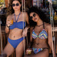 Jewel Cove Plain Azure Bandeu Bikini Top Reggiseno Costume Fascia