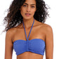 Jewel Cove Plain Azure Bandeu Bikini Top Reggiseno Costume Fascia