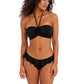 Jewel Cove Plain Black Bandeu Bikini Top Reggiseno Costume Fascia