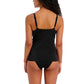 Jewel Cove Plain Black Tankini Top Con Ferretto