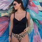 Jewel Cove Plain Black Tankini Top Con Ferretto