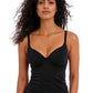 Jewel Cove Plain Black Tankini Top Con Ferretto
