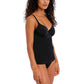 Jewel Cove Plain Black Tankini Top Con Ferretto