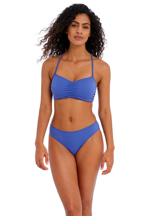Jewel Cove Plain Azure Bralette Bikini Top