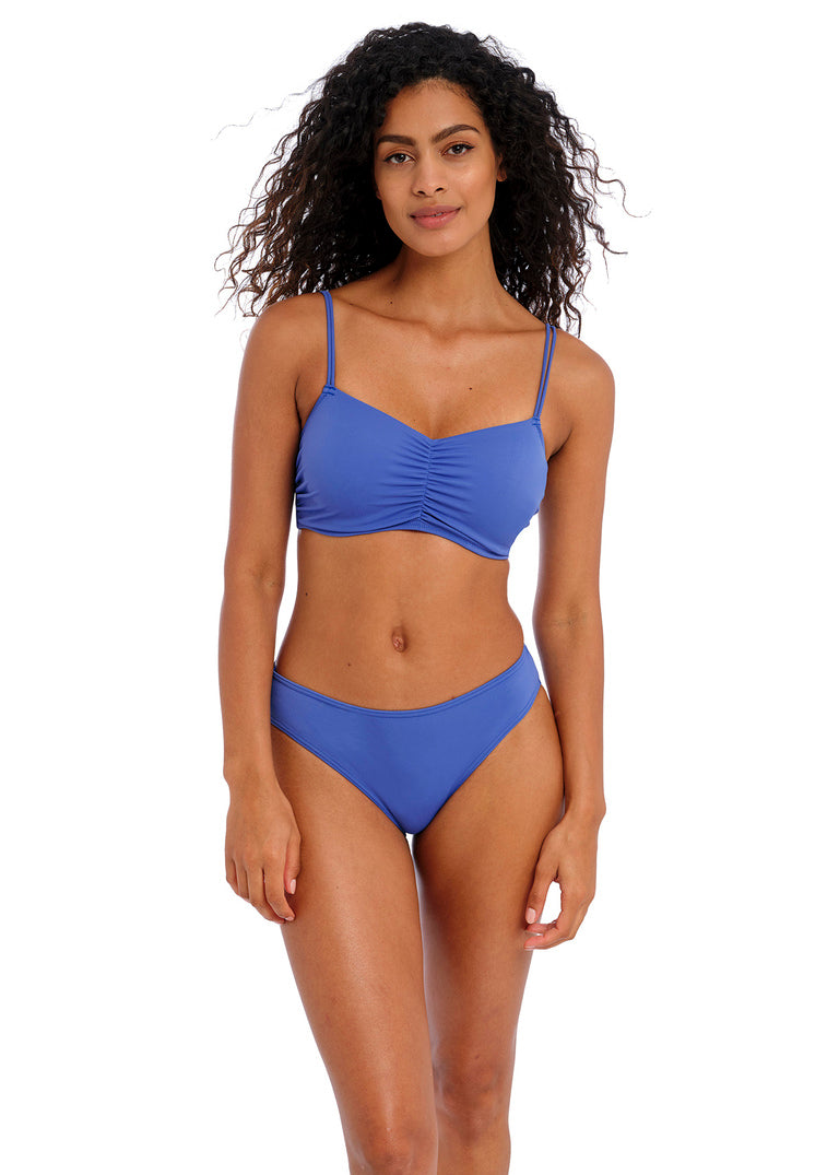 Jewel Cove Plain Azure Bralette Bikini Top