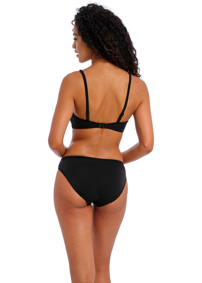 Jewel Cove Plain Black Bralette Bikini Top