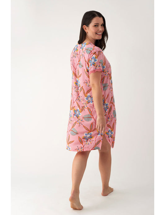 Camicia da Notte 100% Viscosa Mezza Manica N19121 ULTIME TAGLIE PRONTA CONSEGNA