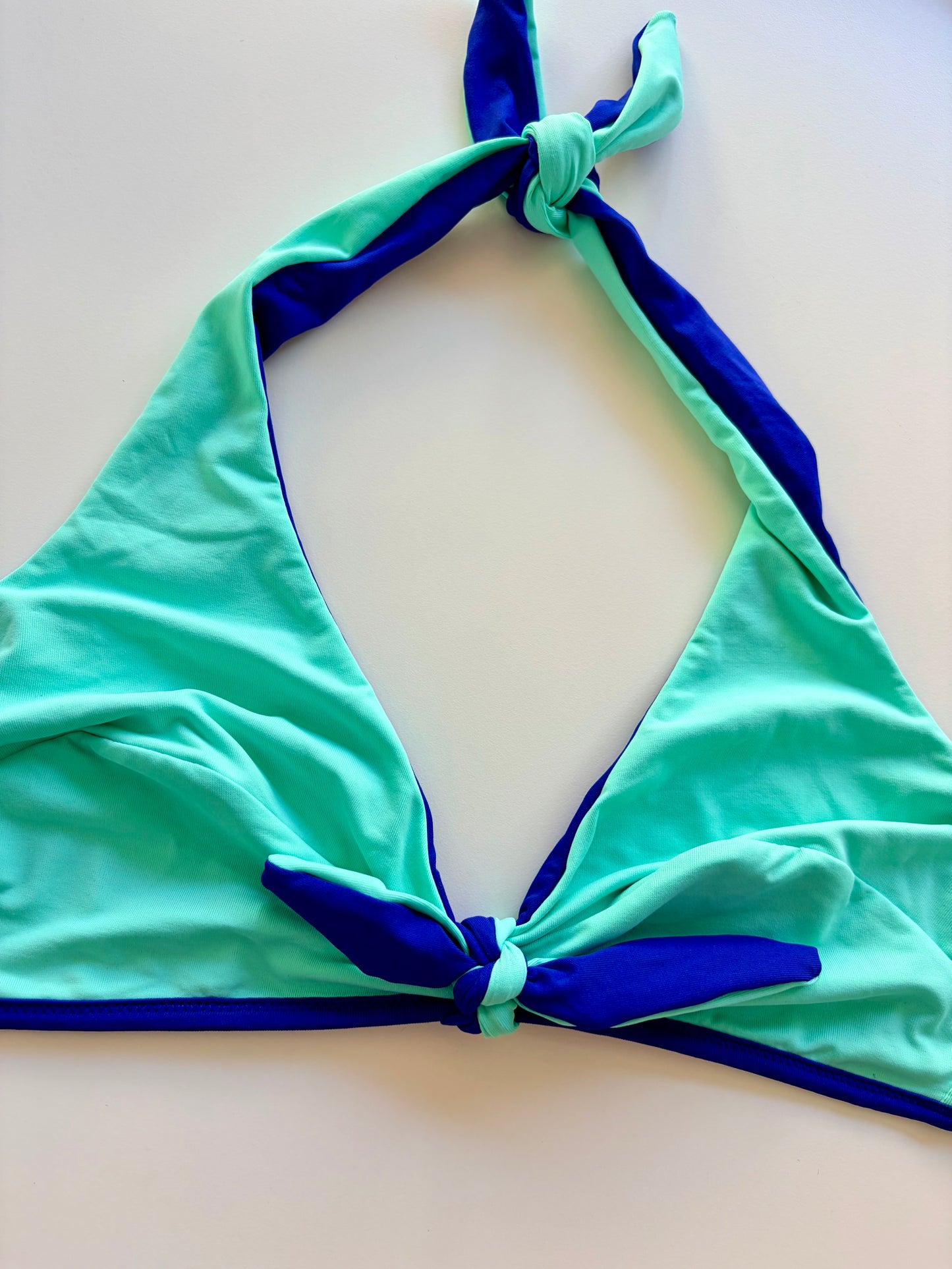 Triangolo Senza Ferretto Costume Double Face Blu/Menta