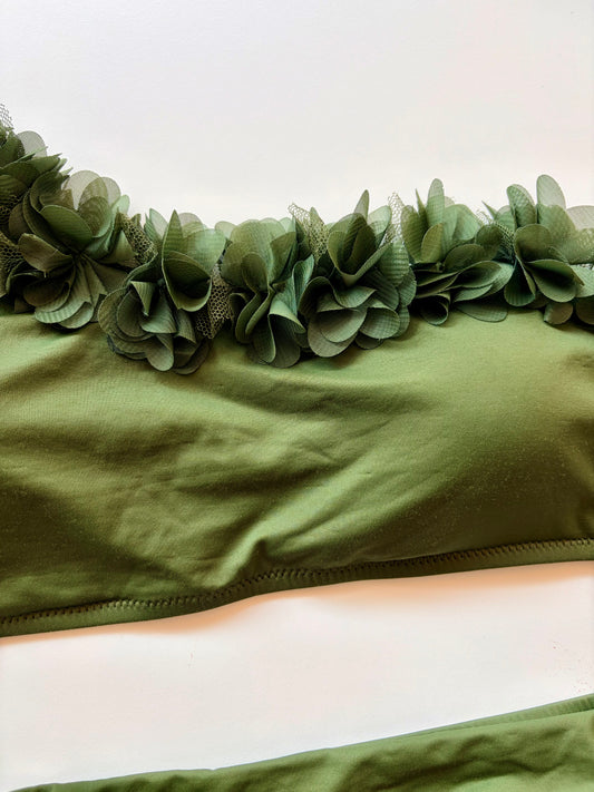 Reggiseno Costume Senza Ferretto Fascia Monospalla vacanze Italiane Verde ULTIME TAGLIE PRONTA CONSEGNA