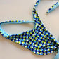 Bralette Costume Con Ferretto Double Face Pois/ Azzurro