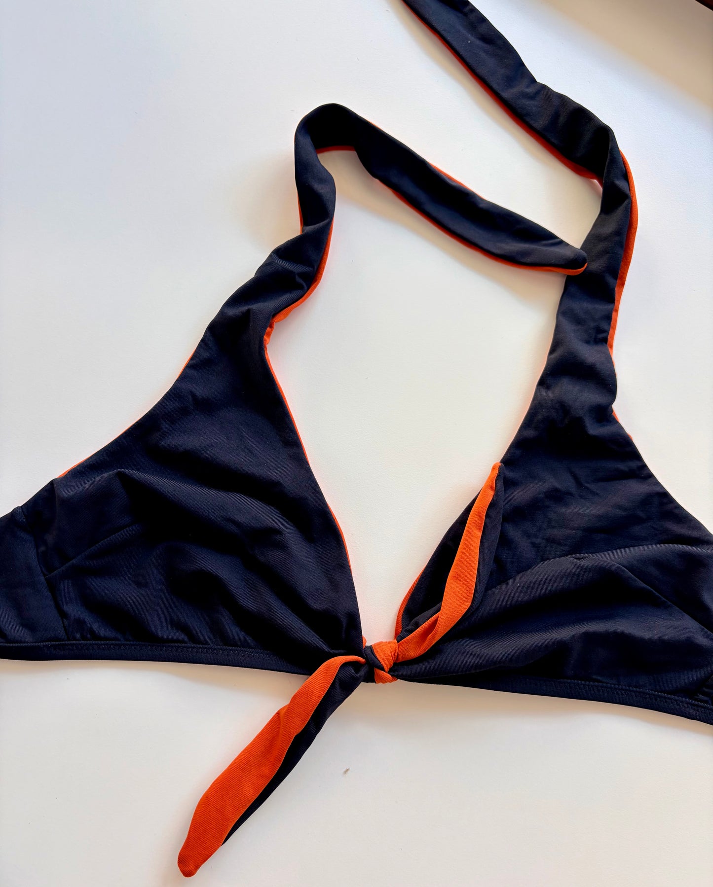 Triangolo Senza Ferretto Costume Double Face Nero/Arancione