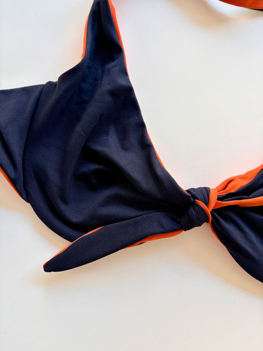Bralette Costume Con Ferretto Double Face Nero/Arancione
