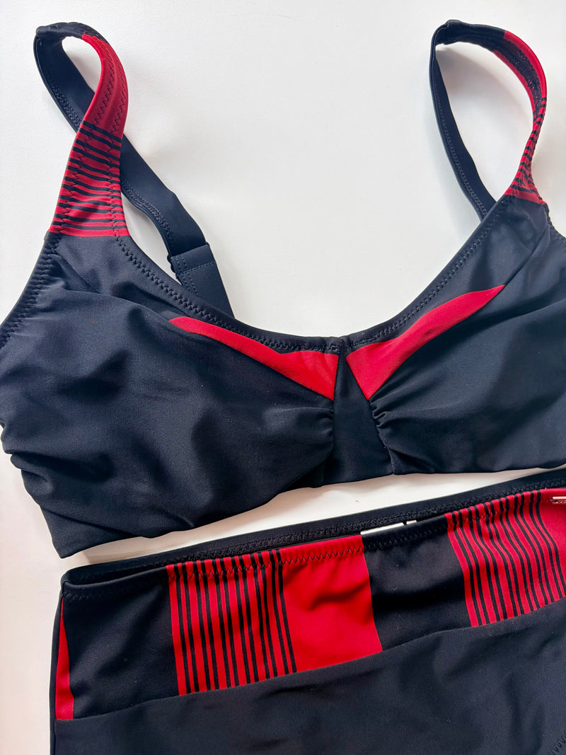 Reggiseno Costume a Bralette Nero e Rosso 81391