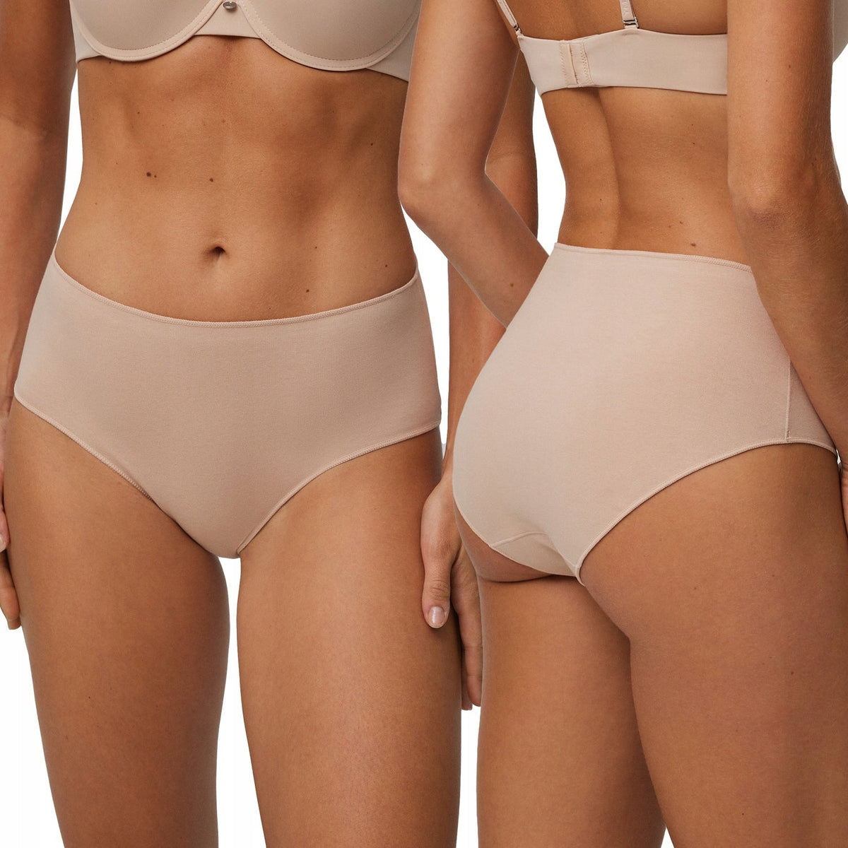 Slip  A Vita Alta Cotone Organico 19642 Nero/Bianco/Nude
