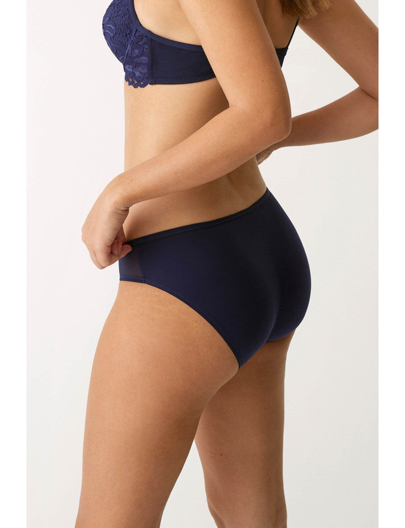 Slip A Vita Bassa Sgambabile In Pizzo E Microfibra L6302