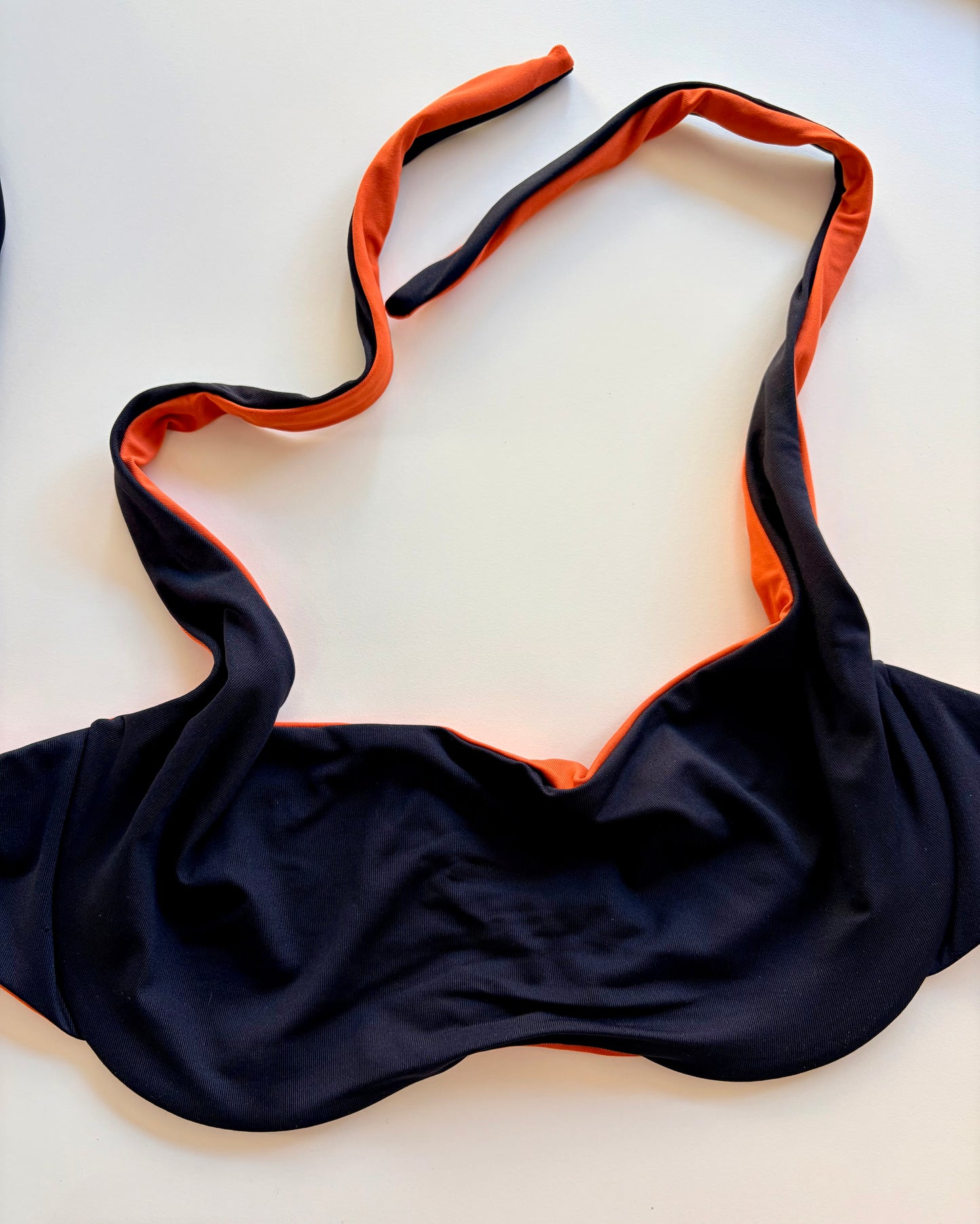 Bralette Costume Con Ferretto Double Face Nero/Arancione